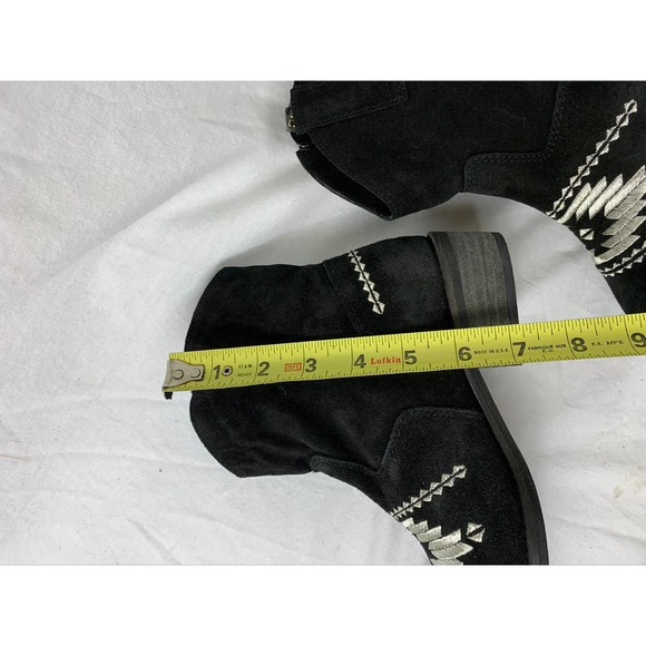 Musse & Cloud Black And Metallic Silver Embroidered Ginger Ankle Boots Bootie - Picture 10 of 12